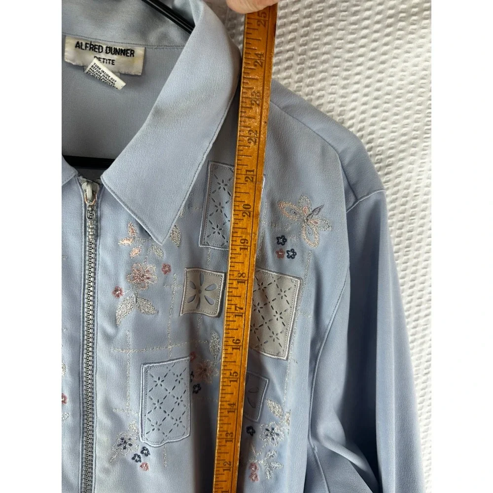 Womens Alfred Dunner Size 16 Petite Jacket‎ Powder Blue Embellished Grandmacore